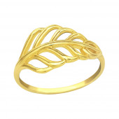 Inel din argint placat cu aur galben 18K Frunza DiAmanti DIA39562